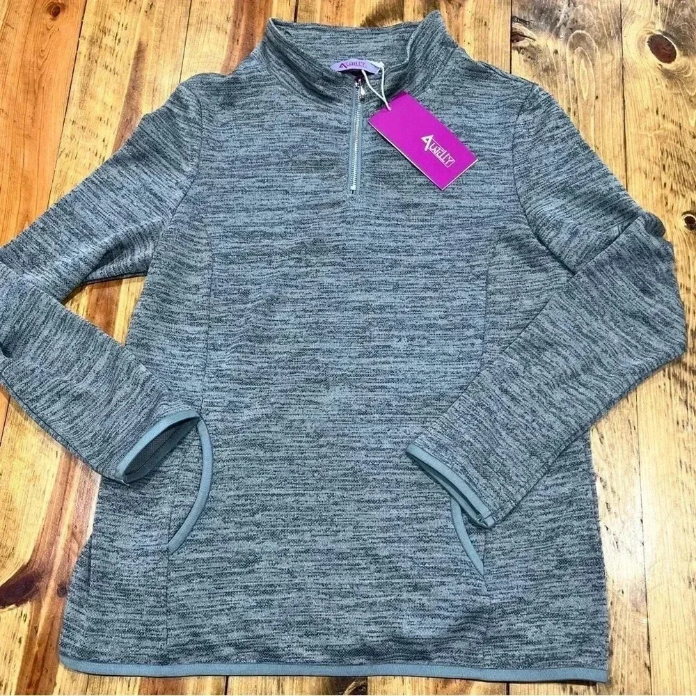 NWT AUJELLY 1/4 zip gray jacket with pockets size M